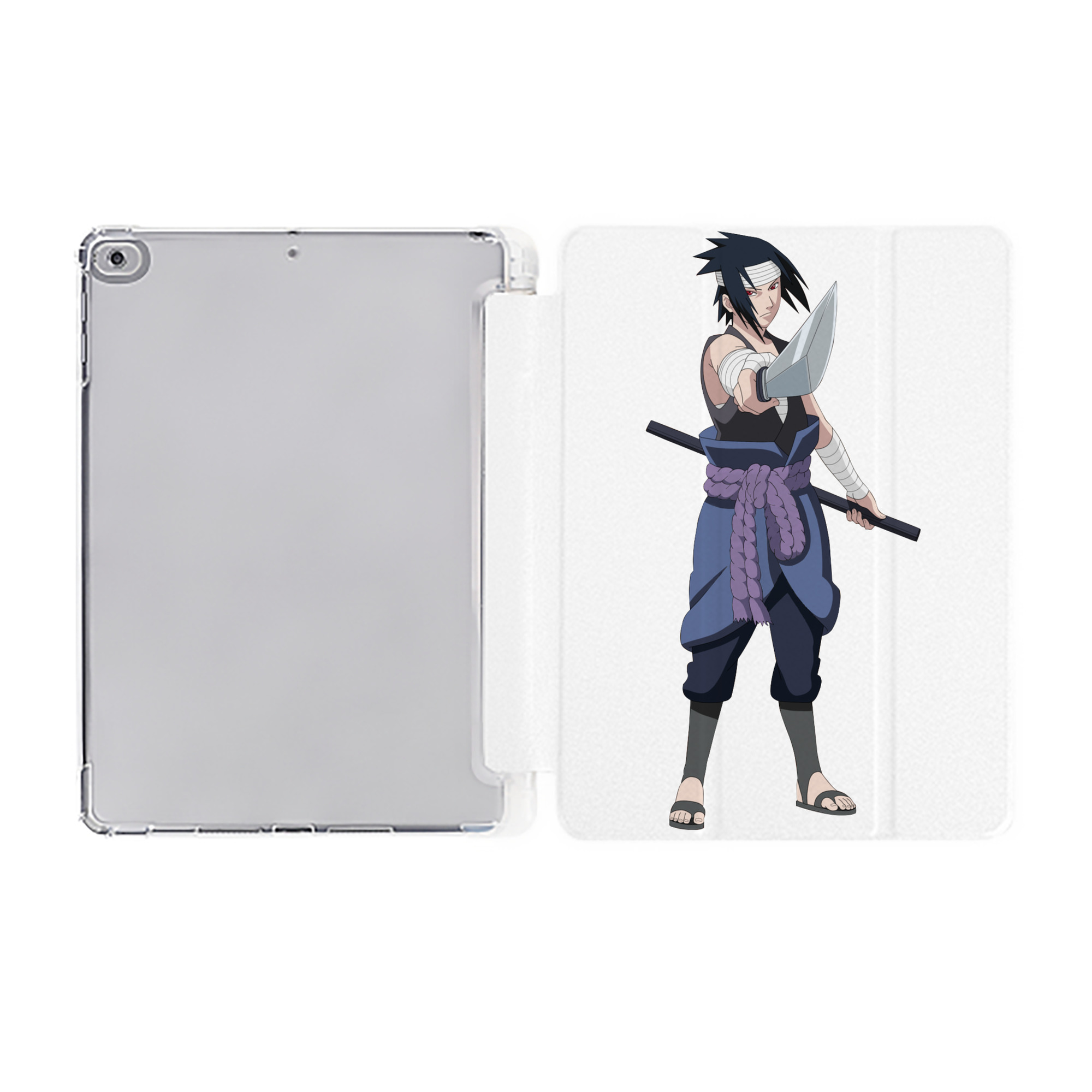 （画像用） NARUTO -ナルト- うちは サスケ Uchiha Sasuke IPad ケース ペン収納付き 三つ折りスタンド PUレザー×シリコン 対応機種9.5/10.5/10.9インチ